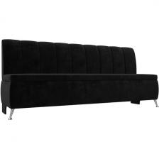 Кухонный прямой диван Кантри (велюр черный) Лига Диванов 106832