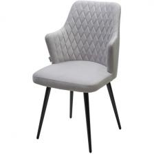 Стул M-City HERMAN СВЕТЛО-СЕРЫЙ BM-4, велюр / черный каркас