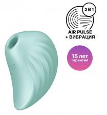 Вакуумный стимулятор клитора с вибрацией Satisfyer Pearl Diver, мятный