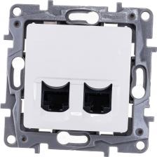 Розетка Legrand компьютерная двойная RJ45 категория 5e UTP Legrand Etika белый 672255