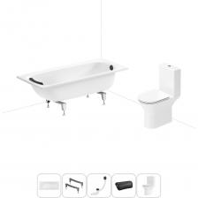 Комплексное предложение для обустройства ванной комнаты по специальной цене. Каждый элемент набора продуман и отвечает лучшим сантехническим решениям для ежедневного комфорта, максимальной гигиены и гарантирует надежный и безопасный монтаж. ВАННА ИЗ ПРЕССОВАННОЙ СТАЛИ ОТ SANITANA BLB Стальная ванна со стекловидной эмалью Europa толщиной 2,2 мм производится в длину от 105 до 170 см, шириной от 70 до 75 см. Вместительная чаша высотой 37 см обеспечивает минимальный расход воды, удобна для купания детей и взрослых. Эргономичная форма с плавным расширение купели к изголовью создает дополнительное пространство и поддерживает комфорт во время купания. Легкий изгиб торцевой стенки надежно поддерживает спину в удобном положении. Закругленный бортик деликатно обрамляет ванну по периметру и препятствует выплеску воды на пол. ПРЕИМУЩЕСТВА ВАНН ИЗ СТАЛИ Ванна из стали с трехслойной стекловидной эмалью двойного обжига не подвержена истиранию, выцветанию и воздействию ультрафиолета (испытанная устойчивость согласно ISO 28706-1, ISO 28706-2 и EN 14516), что позволяет сохранить равномерный белый цвет на протяжении длительного срока службы. Гладкая поверхность с прочными стенками демонстрирует высокую стойкость к образованию царапин и сколов, не боится воздействия чистящих средств, препятствует размножению бактерий и не впитывает запахи. Гарантийный срок на ванну из стали Europa 2,2 составляет 5 лет. При соблюдении правил эксплуатации и ухода ванна прослужит многие годы. ПРОЧНЫЕ ОПОРЫ ИЗ СТАЛИ Ванна Europa 2,2 монтируется к стене, в угол или встраивается в нишу. Оригинальные металлические ножки надежно фиксируют чашу и равномерно распределяют динамическую нагрузку до 300 кг. Наличие регулировок на каждой опоре нивелирует незначительные перепады уровня пола и обеспечивает удобство установки на различных поверхностях. КОМПАКТНЫЙ СИФОН С ПОВЫШЕННОЙ ФУНКЦИОНАЛЬНОСТЬЮ Автоматический слив-перелив Useful Extras от Wellsee с донным клапаном click-clack и съемной накладкой на перелив изготовлен из полипропилена повышенной прочности и высокой термической устойчивостью, неуязвим к воздействию агрессивных химических средств. Накладка на перелив и крышка донного клапана выполнены из латуни, отличаются высокой износостойкостью и не подвержены коррозии. Благодаря системе click-clack управлять наполнением ванны или оттоком воды просто и удобно: всего лишь одно нажатие на крышку донного клапана рукой или ногой. Функция верхней очистки позволяет с легкостью устранять возможные засоры, а усовершенствованный плоский гидрозатвор служит барьером для неприятных канализационных газов и занимает минимум места под ванной. ПОДГОЛОВНИК НА ВАКУУМНЫХ ПРИСОСКАХ Полиуретановый подголовник на ванну от Wellsee — функциональное дополнение для любителей глубокой релаксации. Подушка адаптируется к анатомическим изгибам тела и исключает неприятные ощущения от контакта с твердым бортиком ванны. Термопластичный материал равномерно распределяет давление на голову, шею, плечи и снимает напряжение. Подголовник из полиуретана гипоаллергенен и безопасен для здоровья человека. Поверхность изделия не впитывает влагу и запахи, что гарантирует высокий уровень гигиены и износостойкость при продолжительном контакте с водой. Подголовник крепится на борт ванны на вакуумные присоски, надежно фиксируется и не скользит. БЕЗОБОДКОВЫЙ УНИТАЗ LAVINIA BOHO Напольный унитаз с белоснежным покрытием гармонично дополнит интерьер современного санузла или ванной комнаты. Универсальный выпуск позволяет подключать изделие к любой системе коммуникаций. Гладкая фарфоровая поверхность унитаза с открытым смывным краем и скрытым монтажным креплением не позволяют скапливаться бактериям на внутренних и внешних стенках чаши, в труднодоступных местах и облегчают очистку изделия от загрязнений. Мощный каскадно-круговой смыв очищает полностью поверхность чаши без выплеска воды на пол и стены и снижает распространение неприятных запахов. Чаша оснащена широким эргономичным сиденьем и позволяет удобно расположиться людям разного возраста и телосложения. Благодаря встроенным в петли демпферам сиденье с крышкой опускаютс