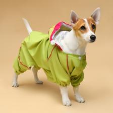 Комбинезон для собак, демисезонный с сумкой, размер М (ДС 29, Ог 37, ОШ 27 см), салатовый