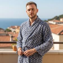 Халат мужской Casa Lusso размер S, голубой