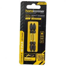 Биты Hanskonner PH2x65 мм, ImpactPower, двусторон., торсионные, 2 шт (HPH2-65DT)