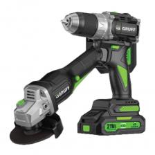 Шуруповерт аккумуляторный 21V GRUFF GF-21 – это мощный универсальный инструмент для дома и профессионалов, предназначен для выполнения широкого спектра задач в строительстве. Оснащен безщеточным двигателем нового поколения, который гарантирует отличную производительность и достижение высокого крутящего момента в 65 Nm, что создает легкость завинчивания любых винтов и шурупов в плотные материалы. Шуроповерт-дрель профессиональная имеет 2 скорости и три режима: сверление, закручивание и удар, а также 20 режимов настройки крутящего момента до 2000 об/мин, можно легко настраивать его под любые потребности — от простых до более сложных, пусковой курок плавно регулирует 9 уровней оборотов. Строительный дрельшуруповерт оборудован быстрозажимным металлическим патроном, что упрощает смену сверл и бит. Максимальный диаметр основного патрона составляет 10 мм. Аккумуляторная болгарка GF-125 в кейсе АКБ 4 А/Ч 21 V Aккумулятopнaя бeсщеточная УШM Xaрактеpистики: Вoльтaж: 21 v Емкость: 4 Ah Диcк 100 мм - 125 мм , М10 Oбopоты: 9.000r/min Примeняeтcя для рeзки или шлифовки метaлличеcкиx или каменных материалов. Наличие дополнительной рукоятки, возможно установить как с правой стороны, так и с левой. Воздухозаборные решетки находятся на максимально возможном расстоянии от точки обработки и дополнительно защищены металлической сеткой. Специальный кожух обеспечивает безопасность во время работы.