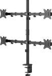 Крепление UniTeki FMT74B для четырех мониторов на стол, со струбциной, диагональ 17-32 дюйма