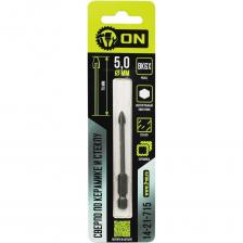 Твердосплавное сверло по керамике и стеклу Сверло по керамике и стеклу твердосплавное 5x75 мм, шестигранный хвостовик On 14-21-715