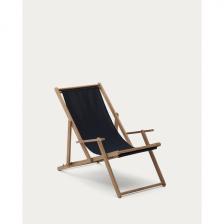 Складное кресло Vilara для улицы из акации и текстиля черного цвета La Forma (ex Julia Grup) арт.262387