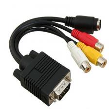 Конвертер VGA SVGA в S Video 3 RCA AV TV Out Кабель-адаптер RCA Женский разъем Видеокабель для ноутбука ПК HDTV Монитор