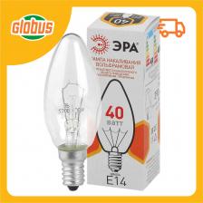 Лампа накаливания вольфрамовая Эра Е14 свеча
