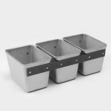 Форма для хлеба, 3 л (1,2 л), 30,5x14x10 см, Л-11, 3-х секционная, литой алюминий
