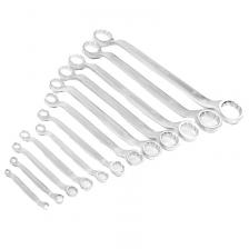 Наборы накидных гаечных ключей Набор ключей накидных двусторонних Hortz 103547, 12 шт. (6-32), хромирование