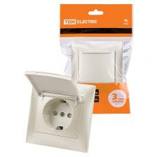 Tdm SQ1815-0814 Розетка 2П+З 16А 250В IP44 с защ. шт. с крышкой 1 шт