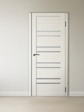 Комплект двери для санузла 282, со стеклом мателюкс, с комплектом фурнитуры, 600x2000x36 мм, экошпон, цвет ясень снежный