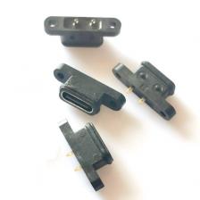 1-10 шт. 2-контактный водонепроницаемый разъем USB C TYPE C с винтовым отверстием, интерфейс быстрой зарядки, USB-разъем 180 градусов