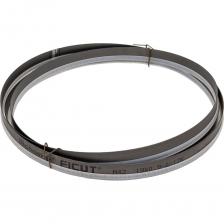 Режущая часть зубьев биметаллического полотна сделана из быстрорежущей стали М42. Сталь обладает значительной твёрдостью (до 950 HV), что делает рассматриваемый режущий инструмент износоустойчивым и позволяет ему справиться даже со значительной эксплуатационной нагрузкой. Основа полотна и режущие зубья соединены с помощью электронно-лучевого сварного соединения, которое отличается повышенной прочностью. Небольшая вибрационная нагрузка на оборудование. Высокая эффективность при резке заготовок, обладающих переменным сечением. Полотно применяется при раскрое таких материалов, как сталь (нержавеющая, инструментальная, цементируемая, углеродная), цветных металлов, а также их сплавов.