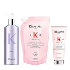 Набор для ухода за волосами KERASTASE Набор Genesis XL Hydra: Шампунь (рефил) + Кондиционер + Многоразовый флакон