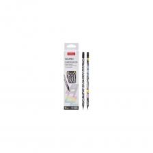 Чернографитный карандаш HATBER предназначен для чертежных работ. Не повреждает бумагу, поэтому безопасен в использовании. За счет эргономичной формы рука долго не устает при работе. Равномерное крепление грифеля к корпусу карандаша защищает от крошения и поломки при затачивании.