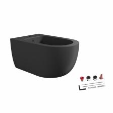 Alice комплект: Биде UNICA 55х35, подвесное, с набором для крепления, чёрный матовый