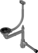 Сифон для кухонной мойки Omoikiri с декоративной решеткой, черный, графит