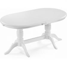Стол вставка-бабочка деревянный Woodville Эвклаз овальный белый 615242 (овальная столешница, 6 ножек)