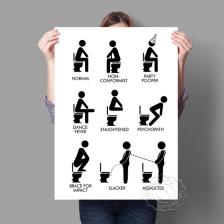 Картина на холсте BJYWDAP Забавный знак правила туалета