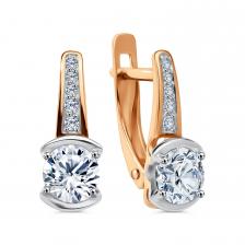 Золотые серьги с фианитами