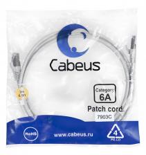Патч-корды Cabeus Патч-корд S/FTP, категория 6а (10G), 2xRJ45/8p8c, экранированный, серый, LSZH, 2м [PC-SSTP-RJ45-Cat.6a-2m-LSZH]