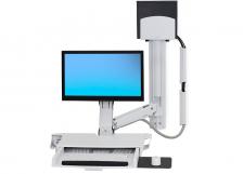 Крепление Ergotron «Рука» StyleView с рабочей поверхностью и средним держателем CPU (45-270-216), белое