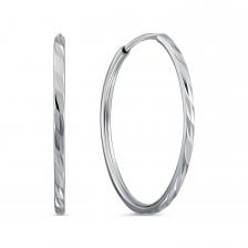 Серебряные серьги с алмазной гранью и родированием