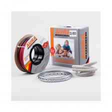 Теплый пол AURA KTA 81-1600- это двухжильная экранированная нагревательная секция, предназначенная для монтажа систем подогрева поверхности пола на площади от 10,0 до 12,3 квадратных метров (в зависимости от шага укладки кабеля). В качестве финишного покрытия может использоваться любое покрытие. Установка теплых полов AURA KTA осуществляется в слой цементно-песчаной стяжки толщиной 3-6 сантиметров. Нагревательная секция AURA KTA 81-1600 представляет собой отрезок двухжильного экранированного нагревательного кабеля, с одной стороны оснащенного соединительной муфтой и установочным силовым электрическим проводом, с другой – герметичной концевой муфтой. Двухжильная конструкция нагревательного кабеля позволяет подавать питание с одного конца. Это упрощает раскладку в помещении и подключение к регулятору, а также минимизирует уровень электромагнитного излучения.