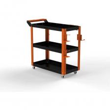 Тележка инструментальная Metalex Тип 1А (3 полки + ящик) это универсальная и удобная тележка, которая поможет Вам организовать хранение и перемещение Ваших инструментов внутри цеха или гаража. Главная особенность тележек Metalex – это возможность регулировки высоты установки всех полок. Перфорация на стойках сделана с шагом 25 мм. А так же, на все тележки Metalex можно установить большое количество различных аксессуаров. Тележка укомплектована выдвижным ящиком на шариковых направляющих под верхней полкой. Тележка выдерживает нагрузку до 150 кг., а каждая полка до 75 кг. Высота бортика у полок – 50 мм. На тележке установлены два колеса с углом поворота 360 градусов и два колеса, с таким же углом порота, но со стопорным механизмом. Все тележки Metalex окрашены порошковой краской, которая защитит изделие на долгие годы, даже во время интенсивной эксплуатации. Внимание, изображение товара может отличаться от реального! Верные параметры указаны в технических характеристиках товара.