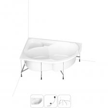 Асимметричная премиум-ванна Grance Hill производится в размере 170*105 см с лево- и правосторонним разворотом. В сочетании с закругленным экраном, изготовленным без швов и стыков, купель с диагональным расположением превращается в стильный акцент, а ее эргономичная форма позволит расположиться с комфортом людям разного телосложения. Широкие бортики — идеальное место для предметов гигиены или же монтажа встраиваемого смесителя. Основа ванн из литьевого акрила — жесткий 4 мм лист полиметилметакрилата (ПММА), который помещают в вакуум-формовочное оборудование и под большим давлением заполняют матрицу будущей ванны. Для максимальной прочности конструкции по всему основанию купели закладывается усиленная плита ДСтП, а внешняя сторона покрывается смесью полимера с отвердителем и ровингом. После отверждения в ванне высверливают отверстия для слива-перелива. Сифон-автомат Useful Extras от Wellsee изготовлен из полипропилена высокой термической стойкости и прочности, неуязвим к воздействию агрессивных химических средств. Самоочищающаяся форма и изгибы сифона препятствуют скоплению грязи внутри обвязки и поддерживают высокую пропускную способность — 50 л/мин. Конструкция ванны предполагает установку на поперечные ножки или усиленный металлический каркас с максимальной нагрузкой до 500 кг и предусматривает дополнительную фиксацию к стене. Наличие регулировок на каждой ножке и распорках обеспечивает удобство установки на различных поверхностях.