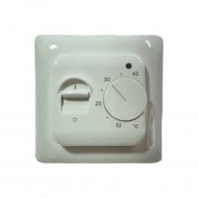 Терморегулятор RTC 70.16 со встроенным датчиком воздуха используется для автоматической поддержки заданного температурного режима помещения в границах от +5 до +40 °С. Контроль температуры осуществляют с помощью входящего в комплект встроенного датчика воздуха. Демонстрация режима работы регулятора происходит посредством светового индикатора. Монтируется в установочную стандартную коробку диаметром 68 мм. Данный регулятор температуры пользуется массовым спросом благодаря надежности, простоте, удачному дизайну и доступной цене. Потребляемая мощность: 2 Вт Окружающая температура: от -5°С до 50°С Материал корпуса: негорючий пластполимер Встроенный NTC датчик