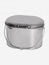 Котелок низкий 9,5 л крышка с ручками Роза ветров, Серебряный