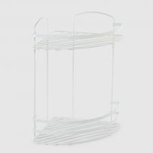 Полка в ванную угловая Teknotel 2 яруса 24x24x37 см белая