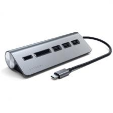 USB-концентратор Satechi Type-C USB Hub & Micro/SD Card Reader, серый космос (ST-TCHCRM)