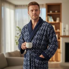 Халат мужской Casa Lusso размер M, синий