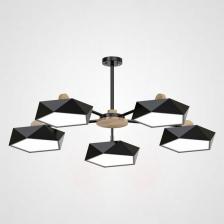 Люстра led с 5 плафонами Geometric Ch 5 Черная ImperiumLoft Geometric-Ch01 (186749-26)