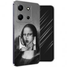 Чехол на Infinix Note 30i / Инфиникс Нот 30i с принтом Mona Lisa sucking lollipop