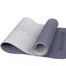 Коврик для фитнеса MAXISCOO Коврик с Ремешком для Йоги и Фитнеса, 6 мм