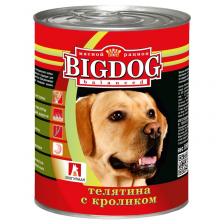 Зоогурман Big Dog влажный корм для собак средних и крупных пород, фарш из телятины с кроликом, в консервах - 850 г повседневный премиум низкозерновые для взрослых с кроликом породы крупного размера консервы (в железной банке) Российский корм 1 уп. х 9 шт. х 7.65 кг