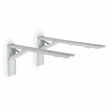 Кронштейн складной для столов и полок ТУНДРА, F001, 2 шт., длина 350 мм, сталь, белый