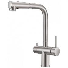 Смеситель для кухни с фильтром Milacio Ultra 561 (MCU.561.SS) нержавеющая сталь, вытяжной излив