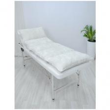 Матрас на кушетку для наращивания ресниц, матрац лешмейкера, анатомический, плюшевый, слоновая кость