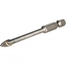 Сверло перьевое по керамике и стеклу 6 мм, 2 грани TORGWIN T468642 предназначено для сверления отверстий в керамике, кафеле и стекле.  Материал изготовления сверла - высококачественная углеродистая сталь. Перовая двухгранная режущая кромка из твердого сплава (победита) со специальной заточкой обеспечивает точное (даже в криволинейной поверхности) и быстрое засверливание. Цельноточенный 6-гранный хвостовик «под бит» (HEX 6,35 мм) позволяет гарантировать 100% защиту от прокручивания сверла, а также использовать сверло в быстросъемных адаптерах (битодержателях) и инструментах без кулачкового патрона (битодержатель на валу). Основные рекомендации по использованию: обязательное водяное охлаждение сверла; обязательный безударный режим; обязательное соблюдение скоростного режим (400-600 об/мин оптимально, до 1000 об/мин допустимо в более мягких материалах); отсутствие сильного нажима на сверло при работе (может привести как к перегреву, так и «закусыванию» сверла в материале, что повлечет за собой поломку твердосплавных напаек.