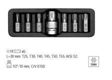 7 шт. 10 мм Torx TAMOEROROOF отвертки биты T25 - T50 с 1/2 дюймовым конверсионным патроном для шпана Torx Hex RIBE L30 мм S2
