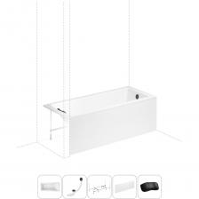 Прямоугольная ванна One производится из литьевого акрила в размерах от 14070 до 18080 см. Благодаря усиленному армированному корпусу ванна надежна как при установке на металлический каркас, так и при встраивании вровень с поверхностью пола. Плавное увеличение чаши ближе к изголовью и удобная пологая спинка ванны позволяют расположиться максимально комфортно. Торцевой и пристенный бортики ванны — идеальное место для часто используемых предметов гигиены. Основа ванн из литьевого акрила — жесткий 4 мм лист полиметилметакрилата (ПММА), который помещают в вакуум-формовочное оборудование и под большим давлением заполняют матрицу будущей ванны. Для максимальной прочности конструкции по всему основанию купели закладывается усиленная плита ДСтП, а внешняя сторона покрывается смесью полимера с отвердителем и ровингом. После отверждения в ванне высверливают отверстия для слива-перелива. Сифон-автомат Useful Extras от Wellsee изготовлен из полипропилена высокой термической стойкости и прочности, неуязвим к воздействию агрессивных химических средств. Самоочищающаяся форма и изгибы сифона препятствуют скоплению грязи внутри обвязки и поддерживают высокую пропускную способность — 50 л/мин. Конструкция ванны предполагает установку на поперечные ножки или усиленный металлический каркас с максимальной нагрузкой до 500 кг и предусматривает дополнительную фиксацию к стене. Наличие регулировок на каждой ножке и распорках обеспечивает удобство установки на различных поверхностях.