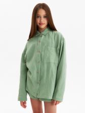 Рубашка из муслина для девочек KAFTAN, рост 158 см, зелёная