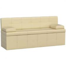 Кухонный прямой диван Лео (экокожа бежевая) Лига Диванов 28657